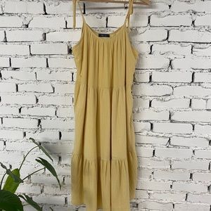 KLD Soft yellow midi dress (made in USA)